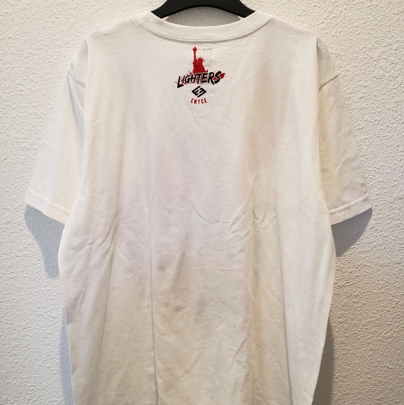 ENYCE Men's Statue of Liberty Midweight Cotton T-Shirt sz L White/Red - Picture 5 of 6